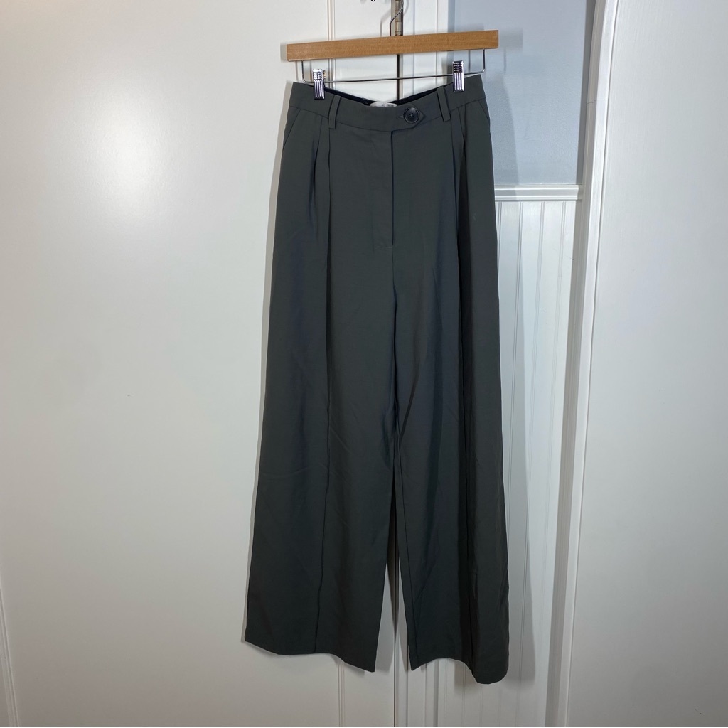 Beaufille Burnell Wide Leg High Rise Trousers Grey Women's Size 8 Career Office — image 2 of 8